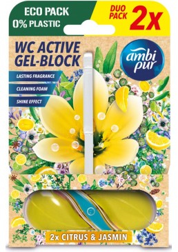 Гелевая подвеска для туалета Ambi Pur WC Active Цитрус-Жасмин, 2х45 г